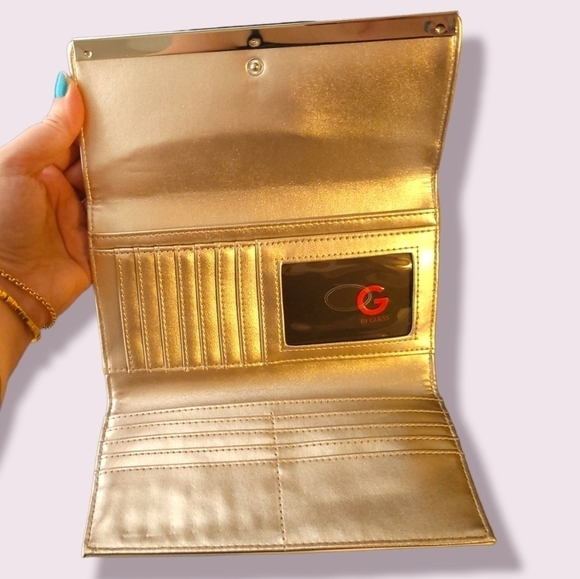 New G by Guess Clutch Colorblock Clutch Wallet Beige Clutch Neutral Clutch - Picture 3 of 6